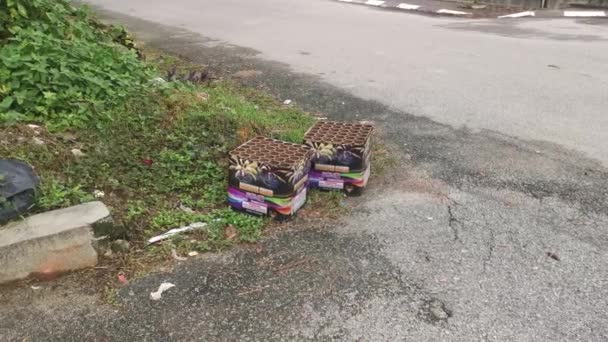 Perak Malaysia January 2023 Used Thrown Away Two Boxes Shots — Vídeo de stock