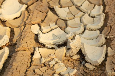 Kuraklıktan dolayı toprak yüzeyinin kızılötesi görüntüsü..