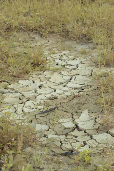 Wizerunek Podczerwień Powierzchni Ziemi Pęknięcie Gleby Spowodowane Suszą — Zdjęcie stockowe