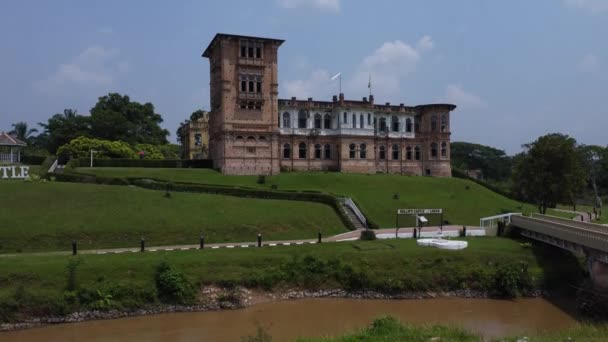 Perak Malásia Abril 2023 Cena Filmagem Mansão Inacabada Arruinada Castelo — Vídeo de Stock