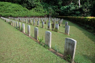Perak, Malezya - 18 Nisan 2023: Taiping Savaş Anıtı Mezarlığı, Bukit Larut, Taiping 'de Japon işgali sırasında öldürülen Müttefiklerin son dinlenme yeridir..