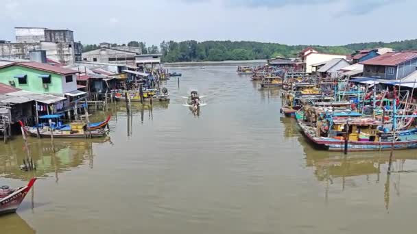 Perak Malaysia Giugno 2023 Scena Case Attività Intorno Villaggio Pescatori — Video Stock
