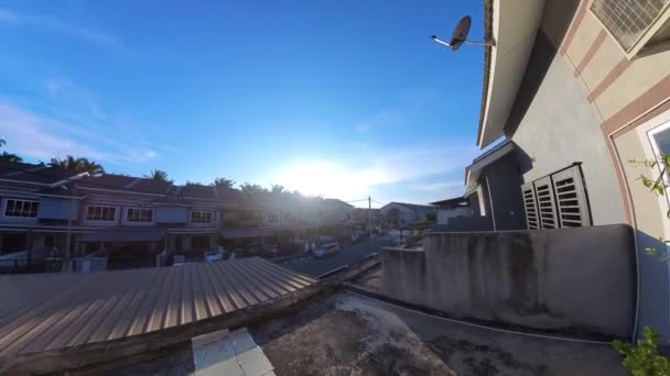 Часовий Проміжок Зміни Погоди Виглядає Балкона Даху — стокове відео