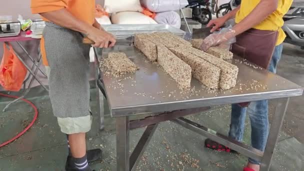 Selangor Malajsie Července 2023 Záběry Výroby Prodeje Nákupu Rýže Křupavé — Stock video