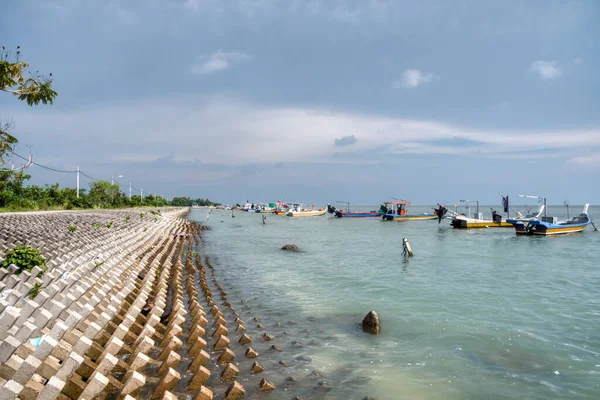 Fischerboote Legen Entlang Der Dolosse Strand — Stockfoto