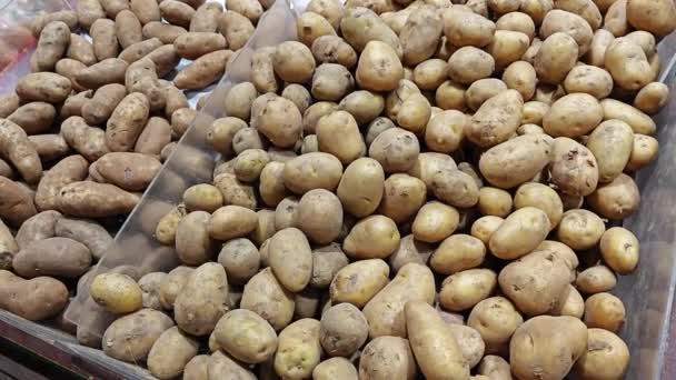 Tamanhos Variedade Cores Batatas Para Venda — Vídeo de Stock