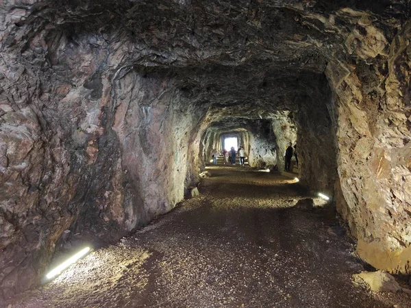 Scène Rond Tunnel Passage Donkere Grot — Stockfoto