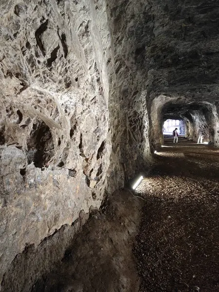 Jelenet Körül Alagút Folyosón Sötét Barlang — Stock Fotó