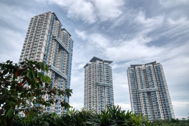 Şehir manzarasına uzaklıktan bakıyor..