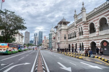 Selangor. Malezya. 12 Ocak 2024. Kuala Lumpur Şehir Merkezi 'nin çevresindeki işlek otoyolun gündüz görüntüsü.