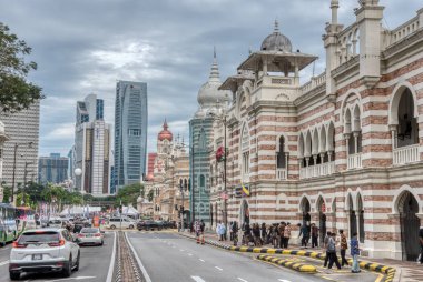 Selangor. Malezya. 12 Ocak 2024. Kuala Lumpur Şehir Merkezi 'nin çevresindeki işlek otoyolun gündüz görüntüsü.