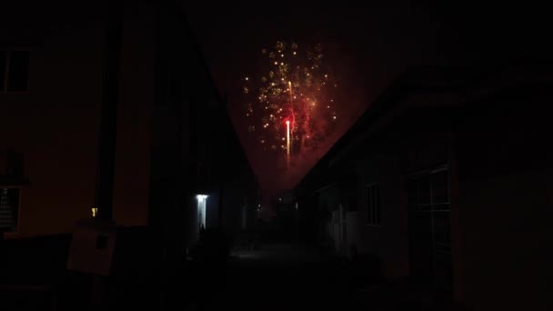 Szabadtéri Éjszakai Jelenet Ázsiai Emberek Játszanak Tűzijáték Ünneplő Kínai Újév — Stock videók