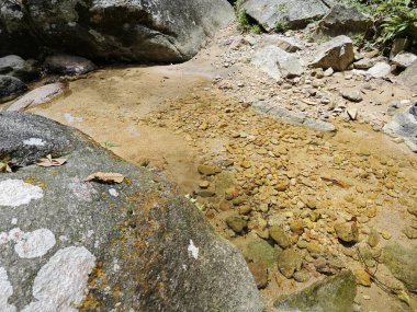 Kayalık nehirden akan su 