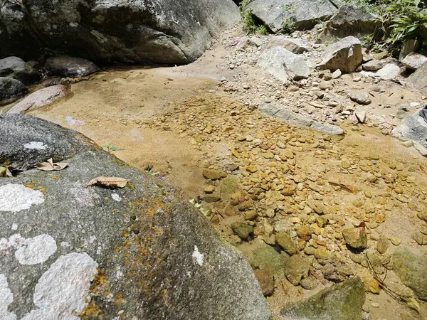 Kayalık nehirden akan su 