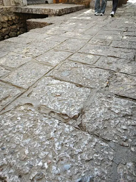 Jalur Jalan Batu Kuno Kota Stok Foto