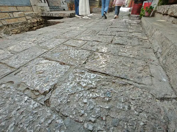 Jalur Jalan Batu Kuno Kota Stok Foto Bebas Royalti