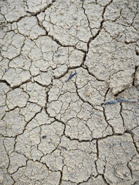 Çatlak zemin yüzeyinin desen ve dokusunun üst görünümü 