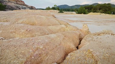 Formation scene around the soil texture and pattern of the limestone hill. clipart