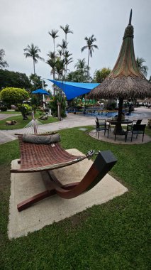 Penang,Malaysia. November 2024, 08: Outdoor scene of the private swimming pool at Shangri-La Golden Sands Resort, Batu Ferringhi,Georgetown.  clipart