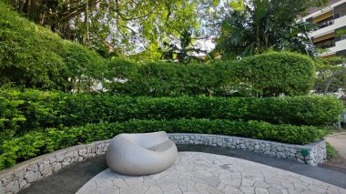 Georgetown,Penang. Kasım 2024, 08: Shangri-La 'nın Rasa Sayang Resort' u Batu Feringgi sahilindeki yağmur ormanlarının manzarası.