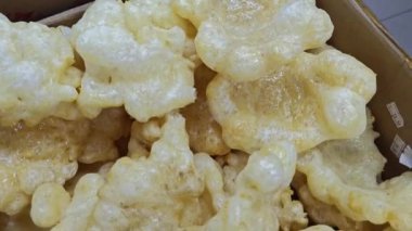 Çin usulü lezzetli kurutulmuş balık mesanesi yığını..