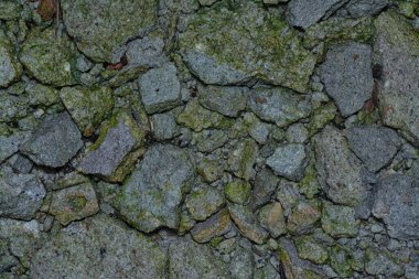 Kırsal çakıl yol dokusunun yüzey zemininin üst görüntüsü