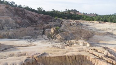 Aerial landscape formation scene of the texture and pattern of the limestone hill surface. clipart