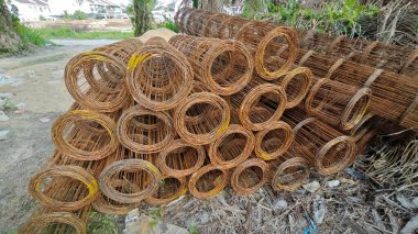 İnşaat kullanımı için paslı çelik beton ızgara destek iskeletini katla..