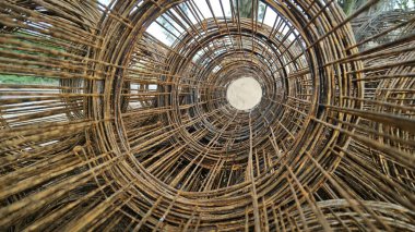 İnşaat kullanımı için paslı çelik beton ızgara destek iskeletini katla..