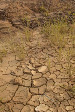 Kurumuş toprak yüzeyinin şekli ve dokusu sıcak havaya bağlı.. 