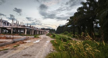 Banliyö yerleşim alanının varoşlarında yeni bir günün şafağı. 