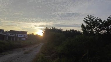 Parlak güneş ışığı yolun ortasında ışıldıyor. Mesafe ufku..