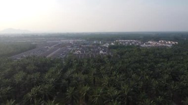 Eski ve yeni binalar filizlenen kırsal patika yolunun çevresel manzarası..