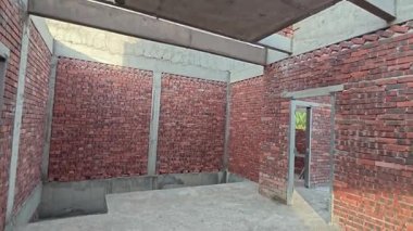 Yarı-katın etrafındaki olay mahalli, iki katlı bir ev..