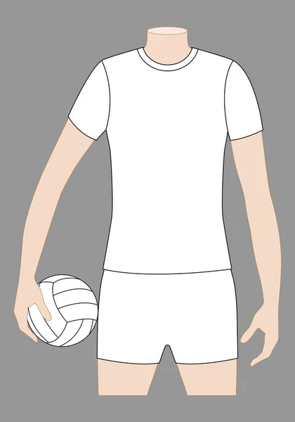 Blank White Volleyball Jersey Uniform Template Gray Background Vector File — Stock Vector