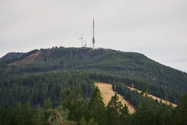 black forest tower on the hornisgrinde peak in autumn