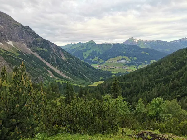 stock image path to the fiderepass hut from mittelberg