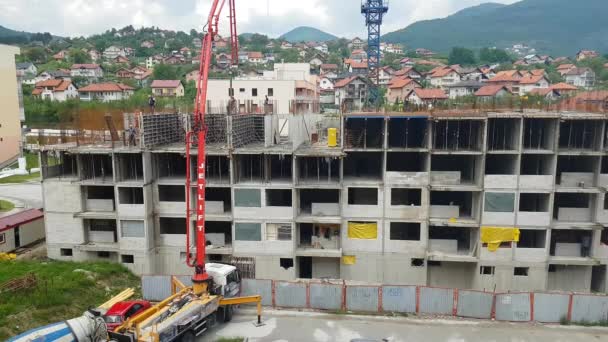 Nşaat Işleri Binaya Beton Döşeme — Stok video