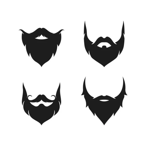 Signo Barba Logo Vector Icono Ilustración Diseño — Vector de stock
