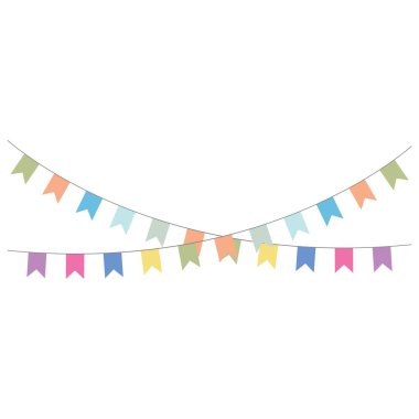 Dekorasyon bayrağı doğum günü sembolü logo vektör ilüstrasyon tasarımı 