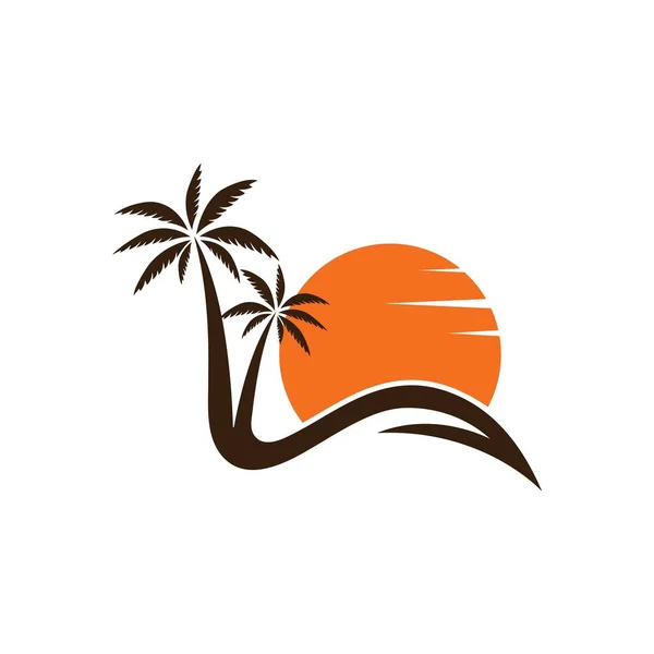 Palmboom Logo Vector Pictogram Illustratie Ontwerp Stockvector
