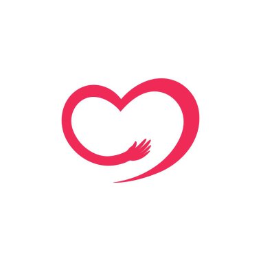 heart hands logo vector icon illustration design 