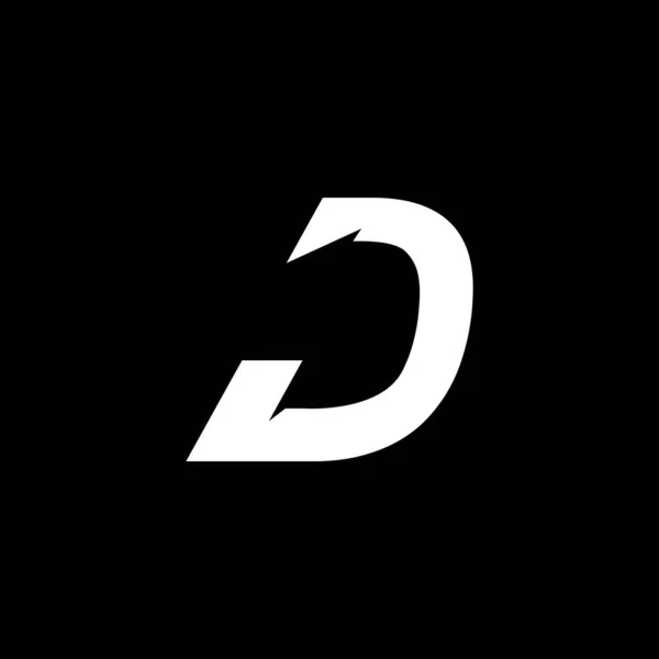 プロのロゴアイコンベクトルイラストデザインの最初の文字D — ストックベクタ