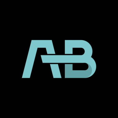 intial ab harfli logo vektör resimleme tasarımı 