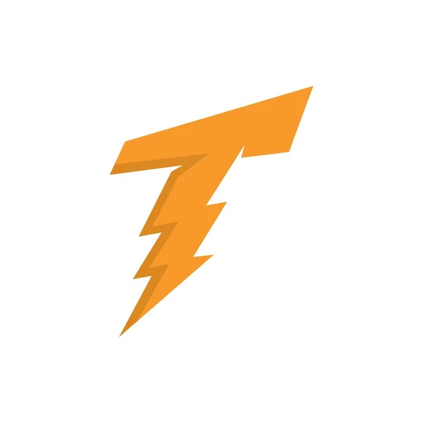 Letter Thunder Logo Vector Icon Illustration Design — Stock Vector