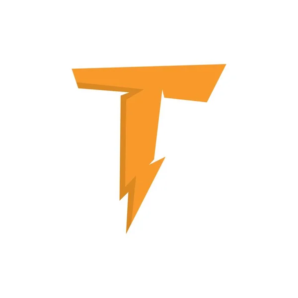 Letter Thunder Logo Vector Icon Illustration Design — Stock Vector