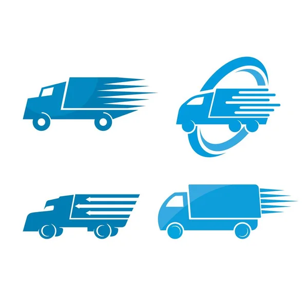 Logistyczne Ciężarówka Szybka Dostawa Logo Wektor Ikona Projekt Ilustracji — Wektor stockowy
