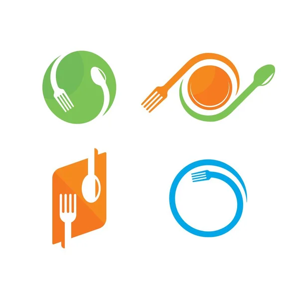 Teken Van Eenvoudige Restaurant Logo Vector Pictogram Illustratie Ontwerp — Stockvector
