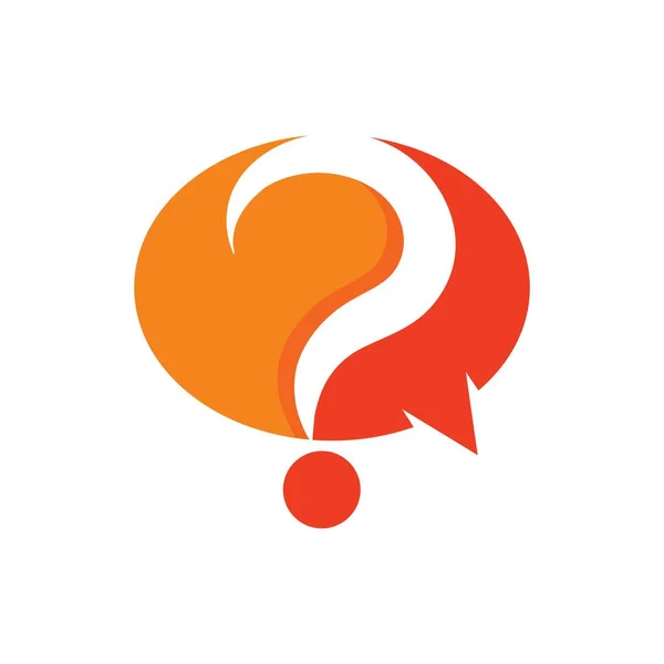 Question Mark Logo Icon Vector Illustration Design — Stock Vector