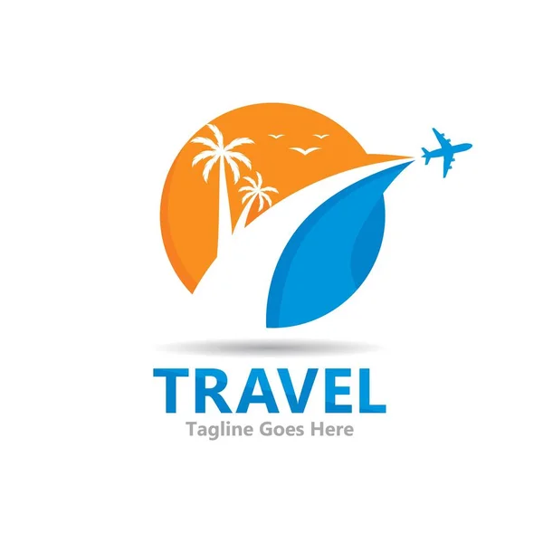Utazási Logó Készlet Utazási Iroda Vektor Ikon Illusztráció Tervezés — Stock Vector